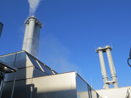 Die Neuen Schornsteine der Energiezentrale nach Fertigstellung